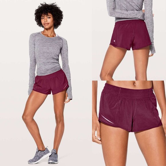 Lululemon Athletica Red Violet Hotty Hot Short II Size 6 - 2762 - Picture 1 of 10